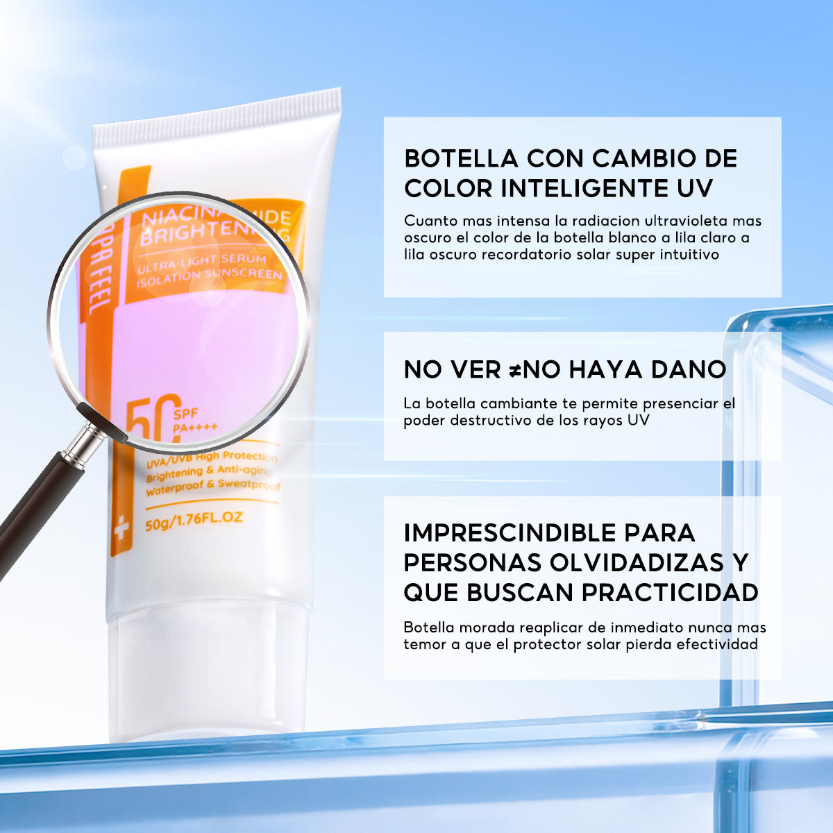 PAPA FEEL PROTECTOR SOLAR ILUMINADOR CON NIACINAMIDA SPF50 PA++++